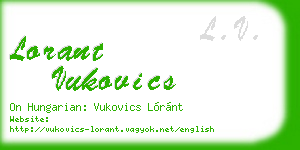 lorant vukovics business card